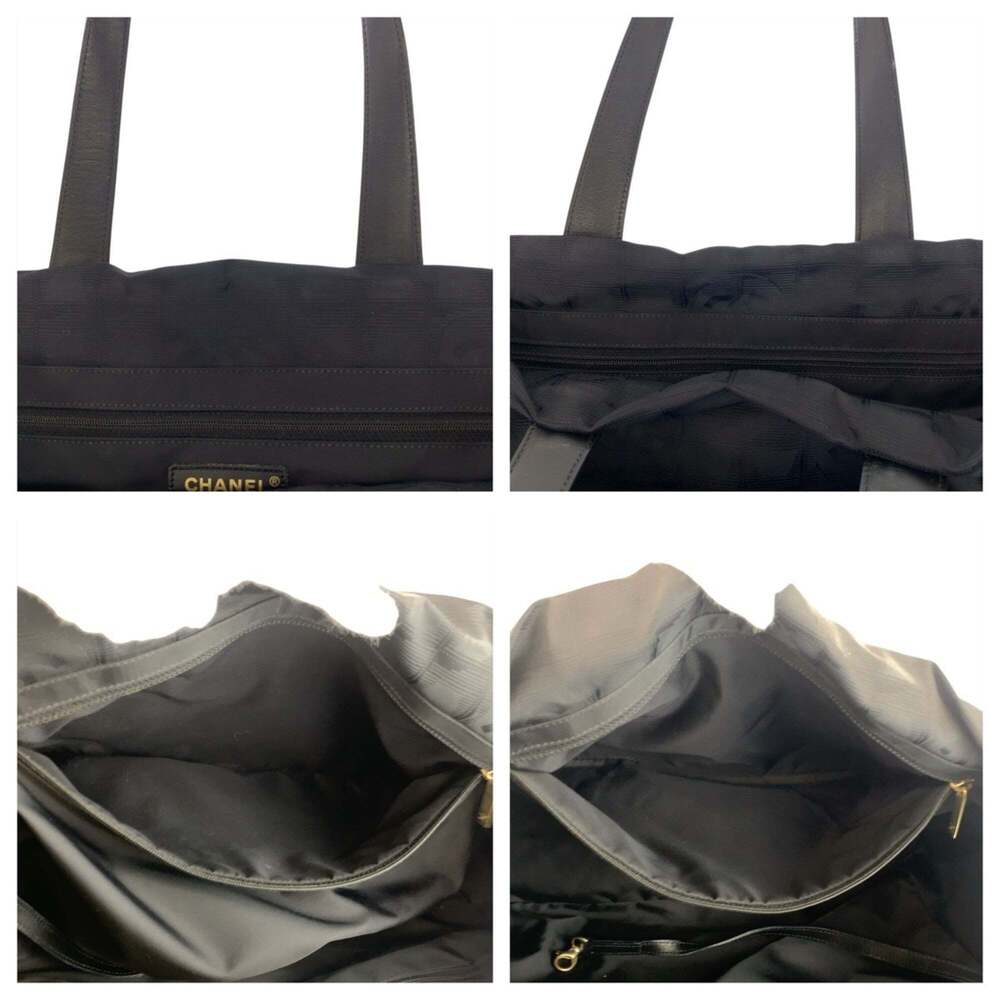 CHANEL Black Leather Logo Shoulder Bag - Picture 6 of 10